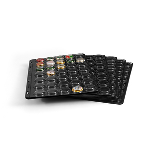 Compart Kunststoffhüllen für 35 Kronkorken / Champagnerdeckel, schwarz (5er Pack)