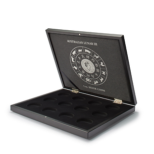 Volterra Uno - Münzkassette für 12 Silbermünzen „Lunar III“ in Originalkapseln