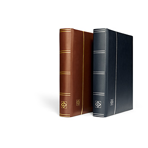 Einsteckbuch Leder DIN A4, 64 schwarze Seiten, wattierter EchtLeder-Einband