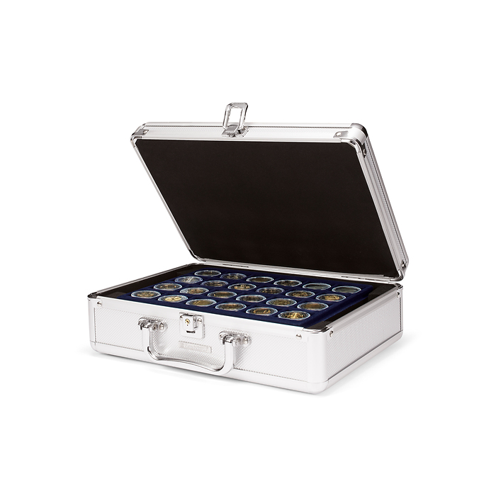 Cargo S6 Münzkoffer für 144x 2-Euro-Münzen in Kapseln, silber