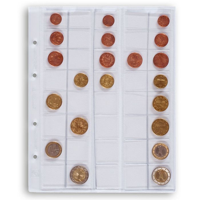 Münzhüllen OPTIMA, für EURO-Sätze bis 26 mm Ø, glasklar, 5er Pack