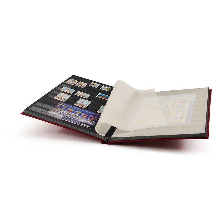 Basic Einsteckbuch, DIN A4, 32 schwarze Seiten, unwattierter Einband, rot