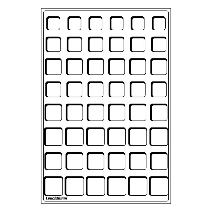 Münztableau L mit 48 eckigen Fächern für 6 Euro-Kursmünzensätze, blau, 2er Pack