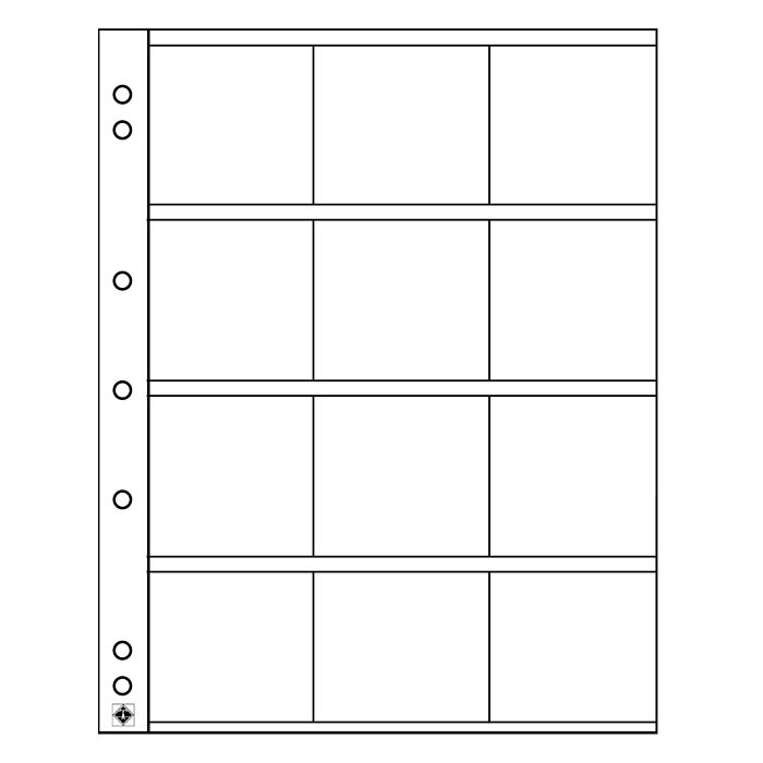 Numis Münzhüllen für 12 Münzrähmchen (50x50 mm), 5er Pack