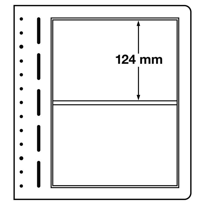 LEUCHTTURM Blankoblätter, 2er Einteilung, 190x124 mm, 10er Pack