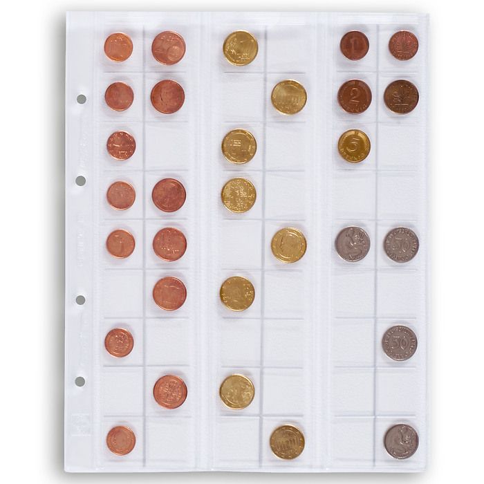 Münzhüllen OPTIMA, für 54 Münzen bis 20 mm Ø, glasklar, 5erPack