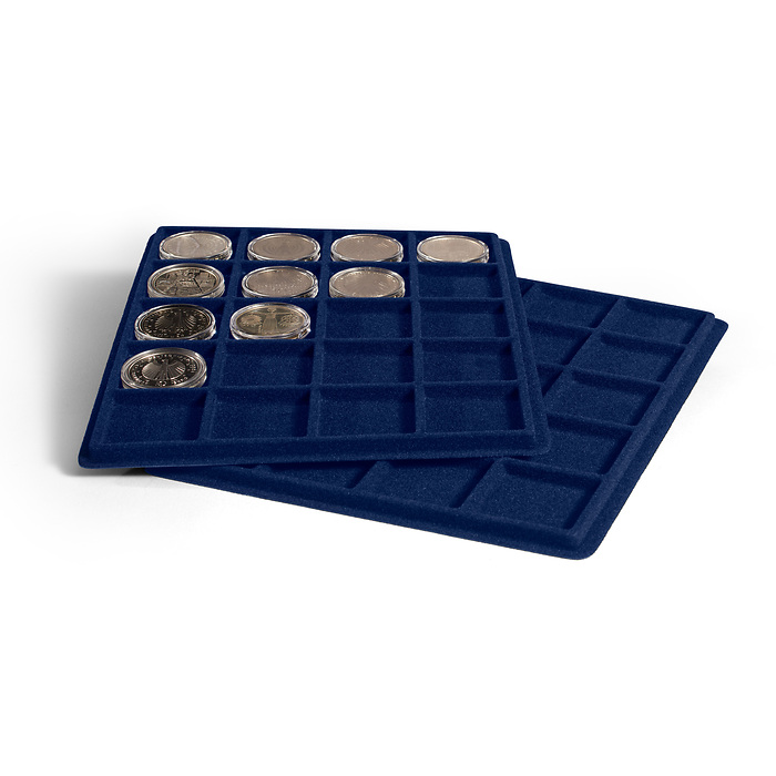 Tab Münztableau S für 20 Münzen bis 41 mm Ø, blau, 2er Pack