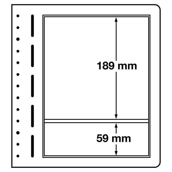 LEUCHTTURM Blankoblätter, 2er Einteilung, 190x189 mm, 190x59 mm, 10er Pack