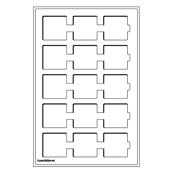 Tab Münztableau L mit 15 eckigen Fächern (50 mm), blau, 2er  Pack