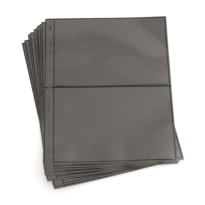 Optima Kunststoffhüllen mit 2er Einteilung, schwarz, 10er Pack