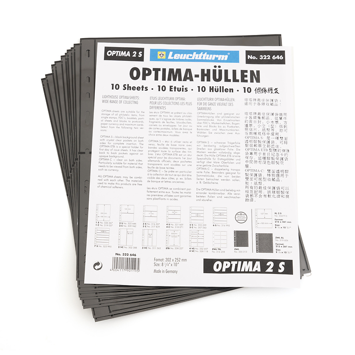 Optima Kunststoffhüllen mit 2er Einteilung, schwarz, 10er Pack