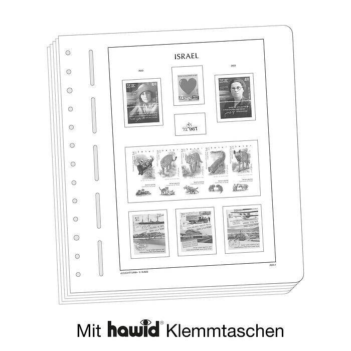 LEUCHTTURM SF-VordruckblätterIsrael mit Voll-Tabs 1948-1959