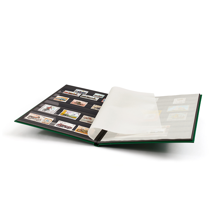 Basic Einsteckbuch, DIN A4, 16 schwarze Seiten, unwattierter Einband, grün