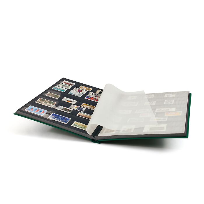 Basic Einsteckbuch, DIN A4, 32 schwarze Seiten, unwattierter Einband, grün