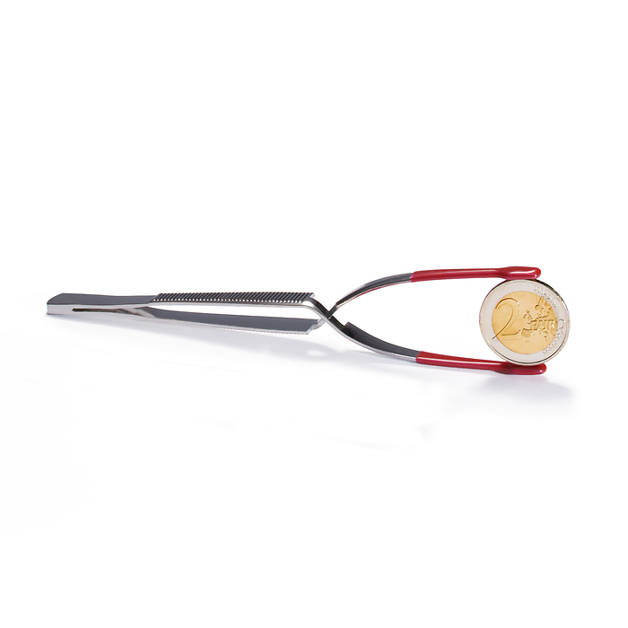 Münzpinzette Pi9, 16cm, mit Kunststoff beschichtet