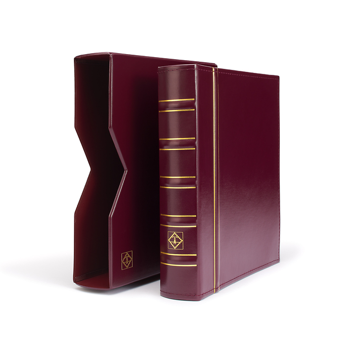 Optima Ringbinder im Classic-Design, inkl. 10 Münzhüllen und Schutzkassette, rot