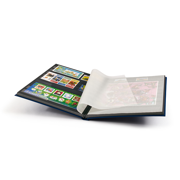 Basic Einsteckbuch, DIN A4, 32 schwarze Seiten, unwattierter Einband, blau