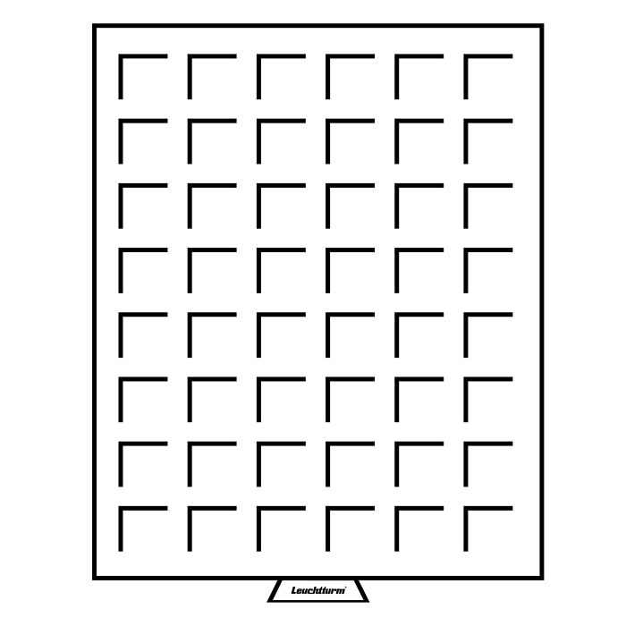 MB Münzbox mit 48 eckige Fächer (28 mm), rauchfarben