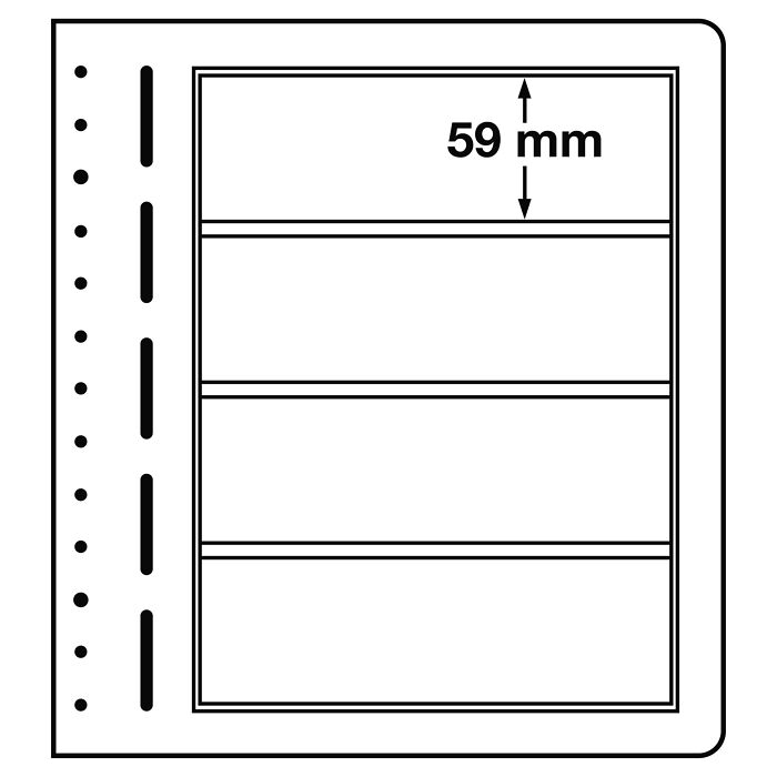 LEUCHTTURM Blankoblätter, 4er Einteilung, 190x 59 mm, 10er Pack