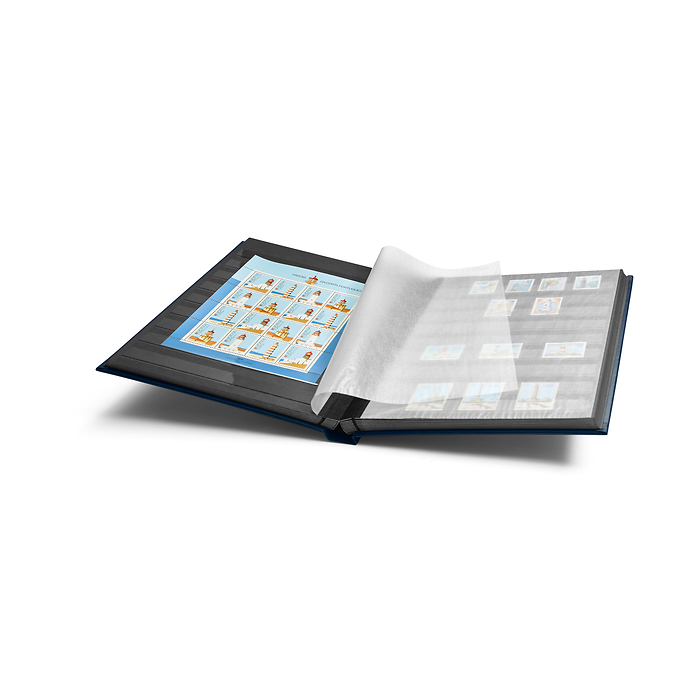 Comfort Einsteckbuch, DIN A4,  32 schwarze Seiten, wattierter Einband, blau