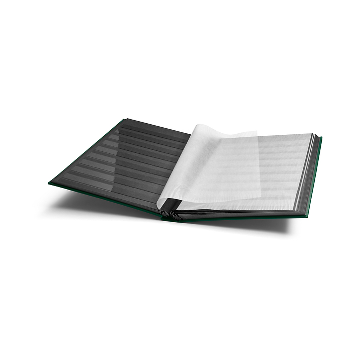 Comfort Einsteckbuch, DIN A4,  32 schwarze Seiten, wattierter Einband, grün