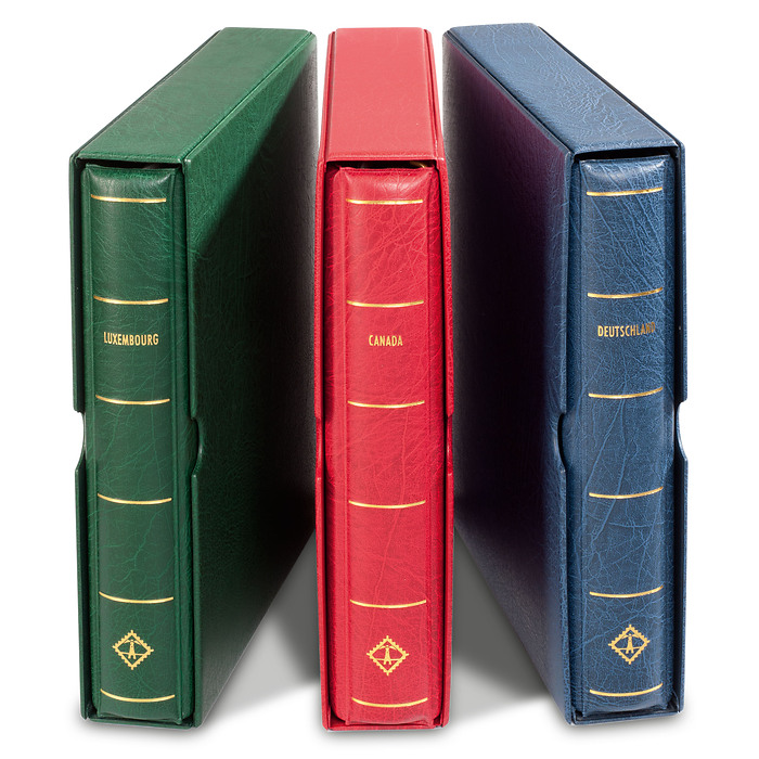 LEUCHTTURM Drehstabbinder PERFECT Prägung 'USA', inkl. Schutzkassette rot