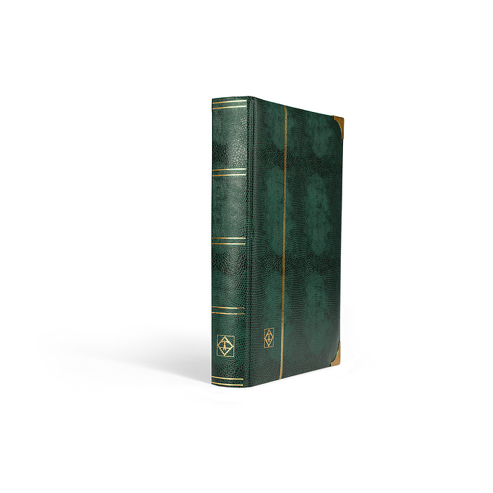 Comfort Deluxe Einsteckbuch DIN A4, 64 schw. Seiten, wattierter Einband, Kroko-Optik, grün