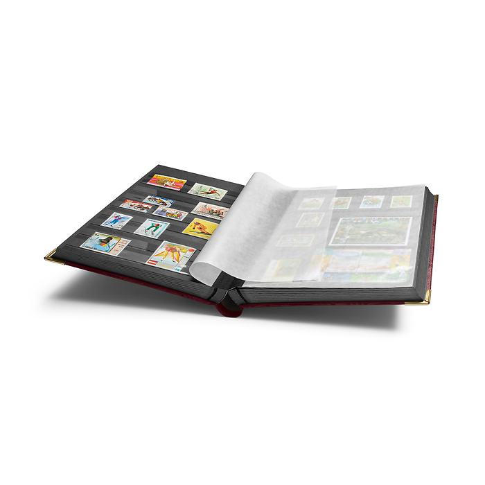 Comfort Deluxe Einsteckbuch DIN A4, 64 schw. Seiten, wattierter Einband, Kroko-Optik, rot