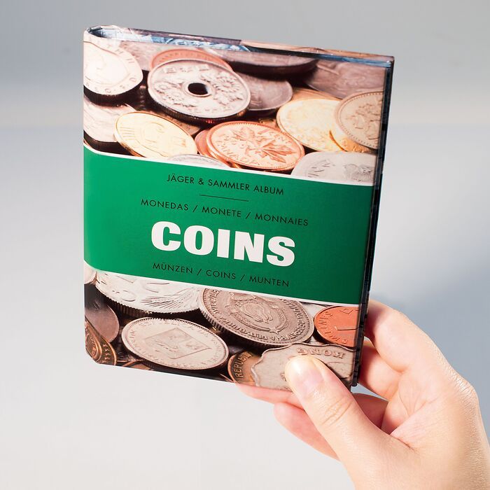 Münzen-Taschenalbum COINS mit 8 Münzblättern für je 6 Münzen, laminiert