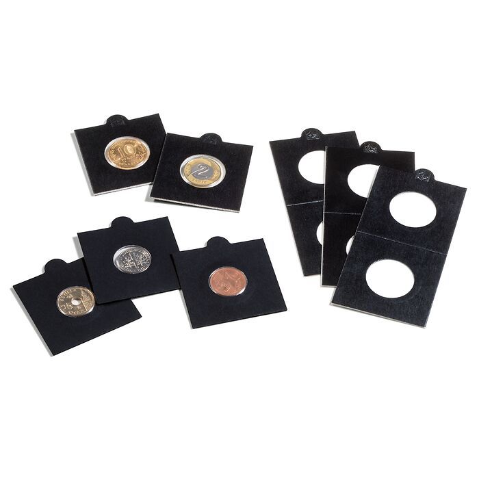 Münzrähmchen MATRIX, schwarz,  Innendurchmesser 25 mm, selbstklebend, 1.000er-Pack