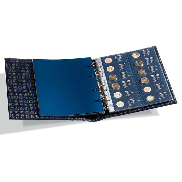 Münzalbum Classic-OPTIMA,'Europas 2-Euro-Gedenkmünzen'inkl.Schutzkassette , blau, Band 2