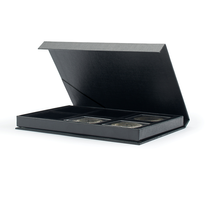 Airbox Münzetui mit Aufstellfunktion für 6 Quadrum Kapseln,  schwarz