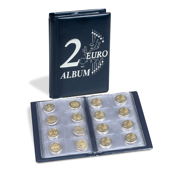 Route Taschenalbum für 48 2 Euro Münzen, blau
