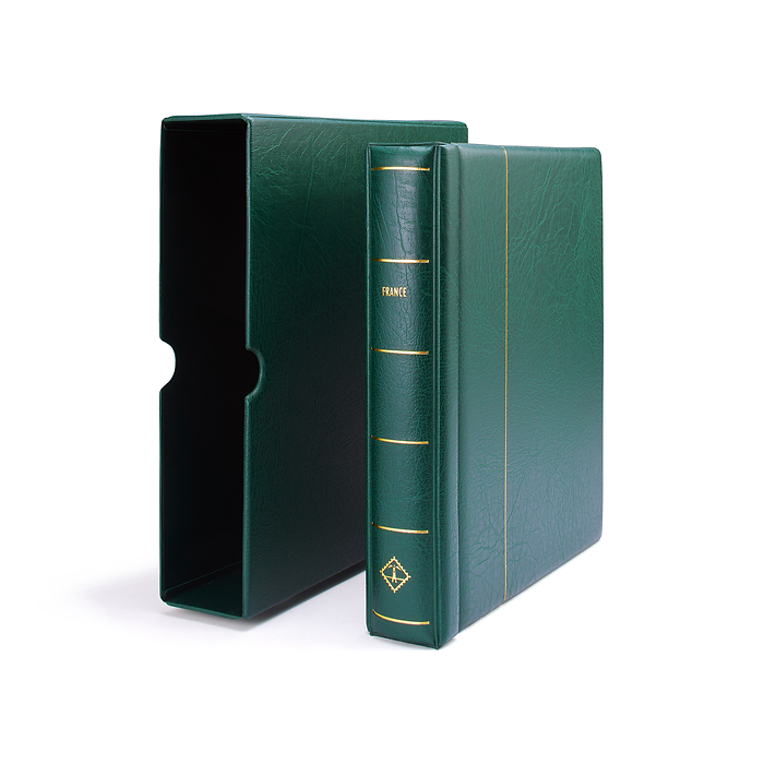 Leuchtturm Vordruckalbum mit Klemmtaschen Frankreich 1849-2025, grün