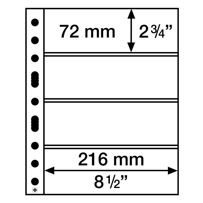 Grande Easy Kunststoffhüllen,  4 Taschen quer für Banknoten, klar, 50er Pack