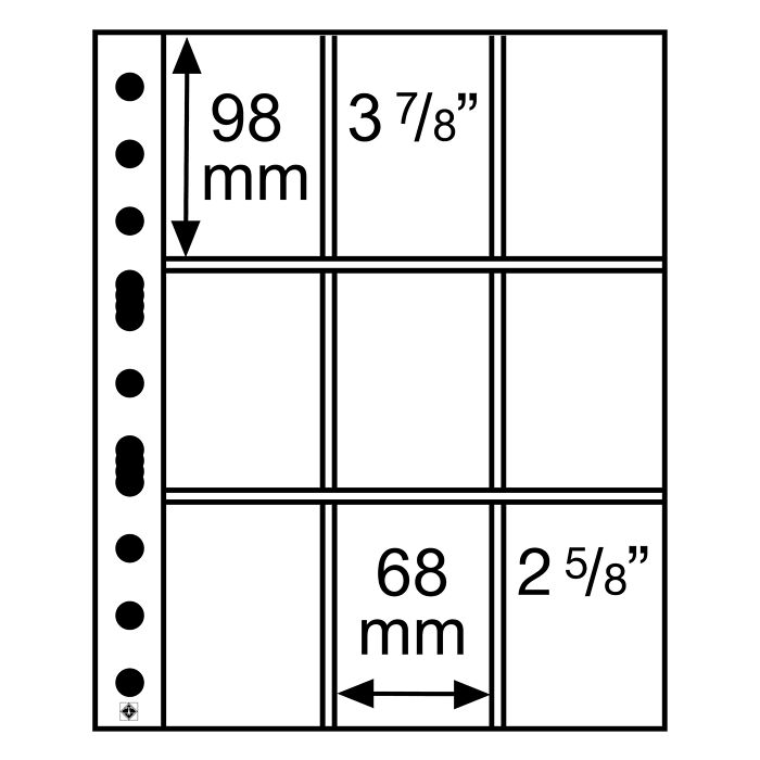 Grande Easy Kunststoffhüllen mit 9 Taschen für Sammelkarten, PP, klar, 50er Pack