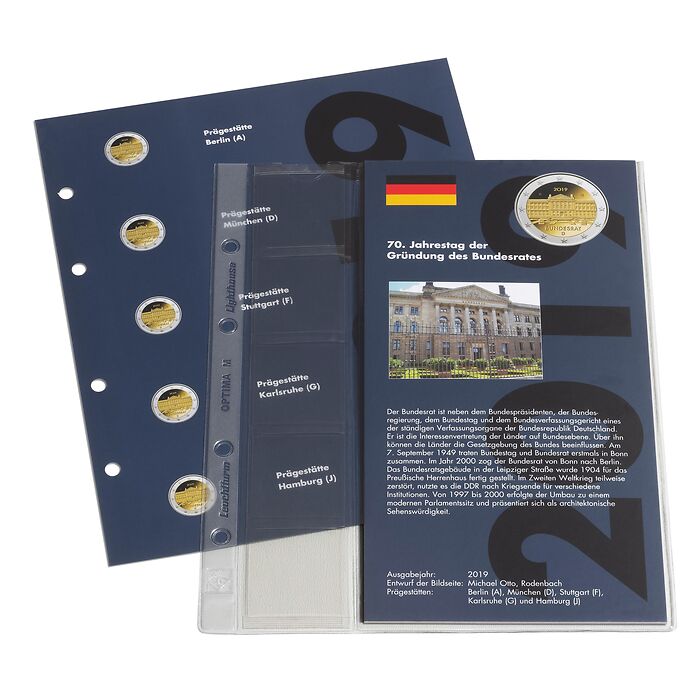 Nachtrag 2019 für Classic-Album für dt. 2-Euro-Gedenkmünzen  „Bundesrat“