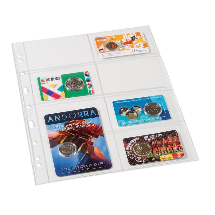 Grande Kunststoffhüllen mit 8 Taschen im Format 106x72 mm, glasklar, 5er Pack