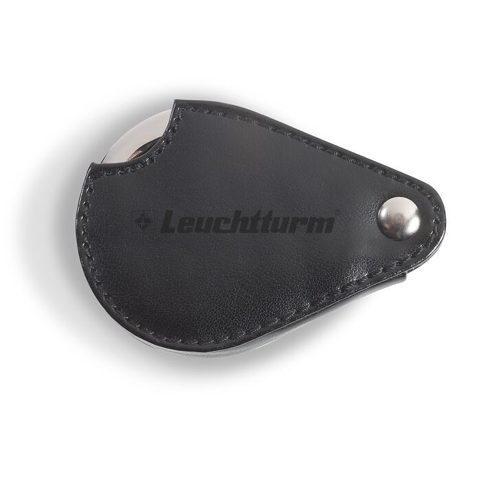 Einschlaglupe LU25 mit 3-facher Vergrößerung und Echtleder-Schutzhülle, schwarz