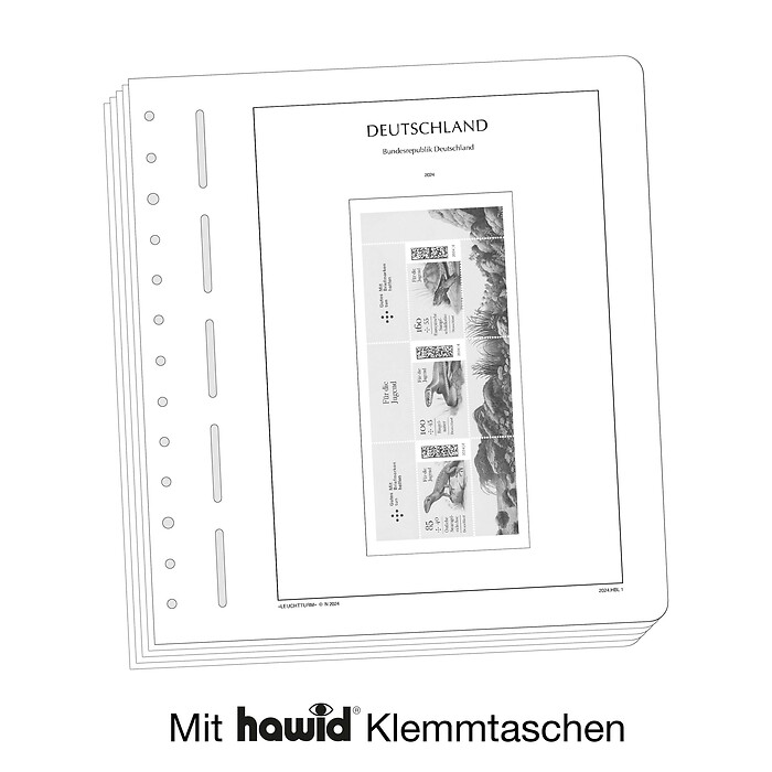 Leuchtturm Nachtrag mit Klemmtaschen Bundesrepublik Deutschland Heftchenblätter 2019