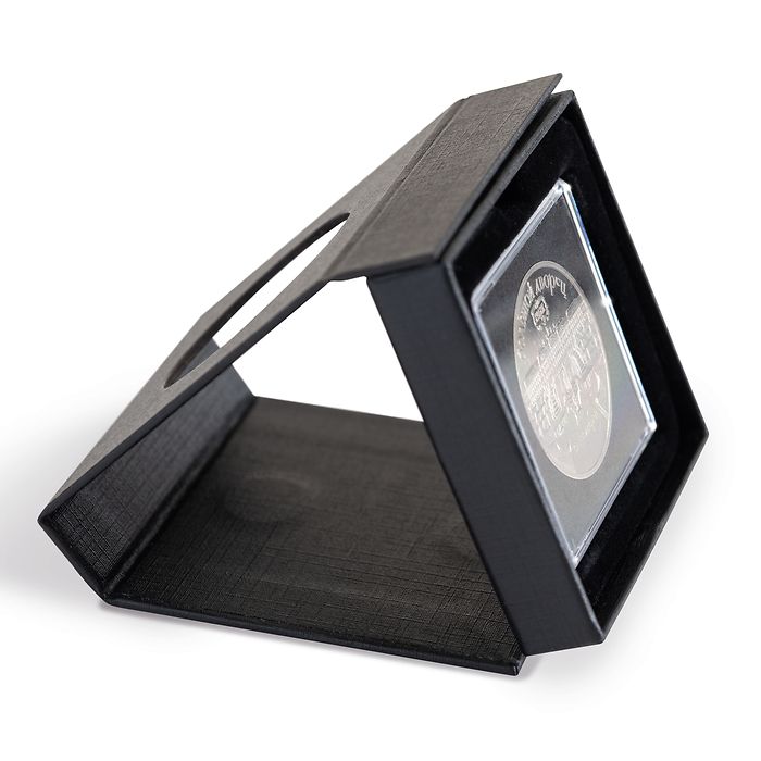 Münzetui AIRBOX VIEW mit Aufstellfunktion für 1 QUADRUM-Kapsel, schwarz