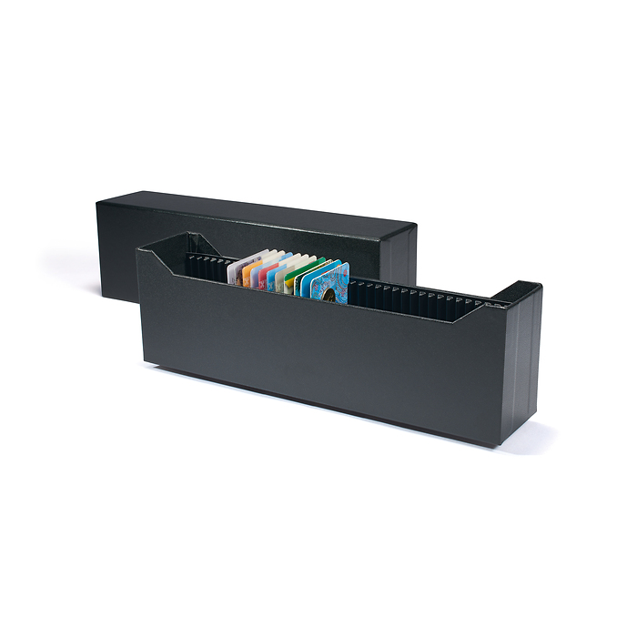 Logik Archivbox für 40 Goldbarren im Blister oder Coin Cards, Hochformat, schwarz