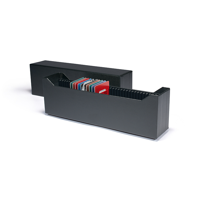 Logik Archivbox für 40 Goldbarren im Blister oder Coin Cards, Hochformat, schwarz