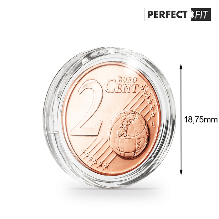 Ultra Perfect Fit Münzkapseln für 2 Euro-Cent (18,75 mm), 10er-Pack