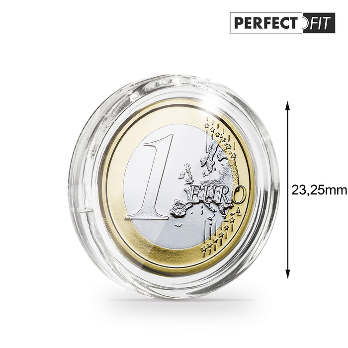 Ultra Perfect Fit Münzkapseln für 1 Euro (23,25 mm), 10er-Pack