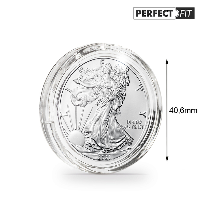 Ultra Perfect Fit Münzkapseln  für 1 oz. Silber 40,6 mm(z.B.American Eagle), 10er-Pack