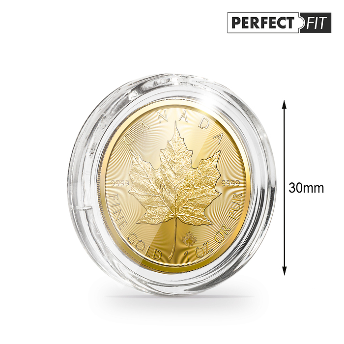 Ultra Perfect Fit Münzkapseln  für 1 oz. Maple Leaf Gold (30,00 mm), 10er-Pack