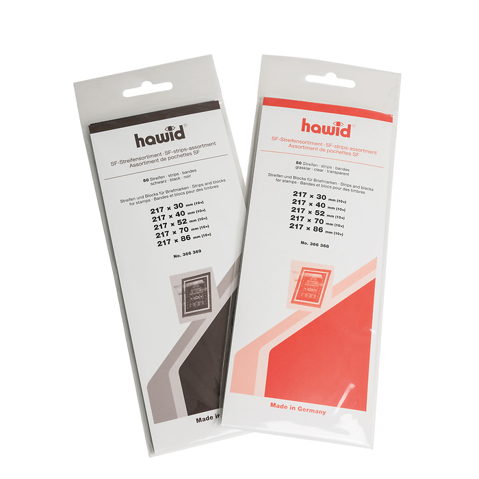 hawid Streifensortiment, 500 Streifen  217 x 26-160 mm, schwarze Trägerfolie
