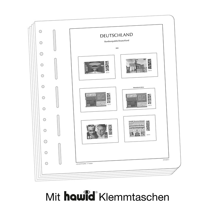 Leuchtturm Nachtrag mit Klemmtaschen Bundesrepublik Deutschland Eckrandstücke 2021