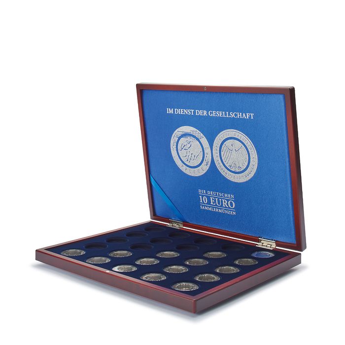 Münzkassette 25x dt. 10-Euro-Sammlermünzen 'Im Dienst der Gesellschaft' in Kapseln